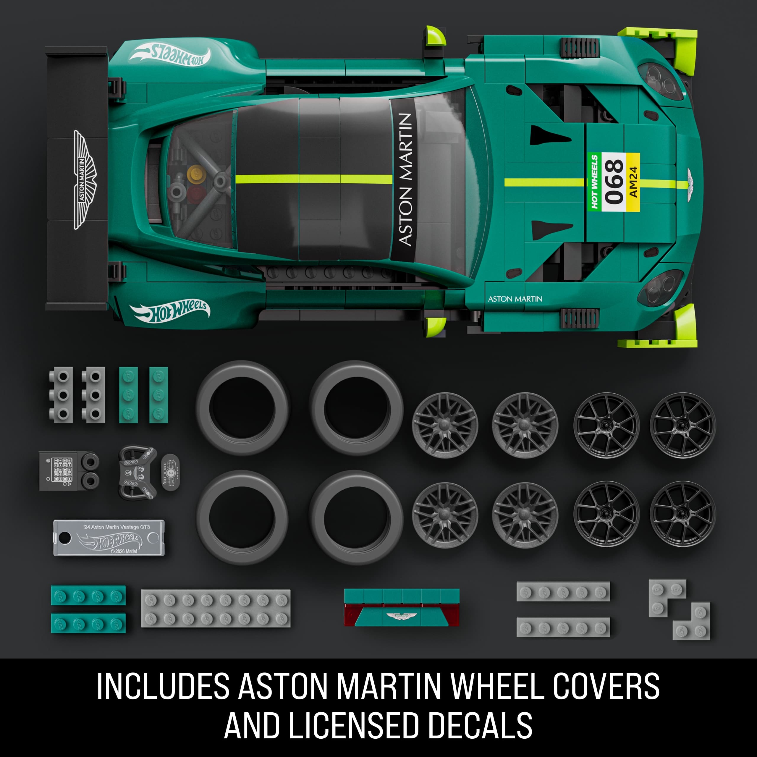 Mattel Brick Shop Hot Wheels ’24 Aston Martin Vantage GT3 Building Set