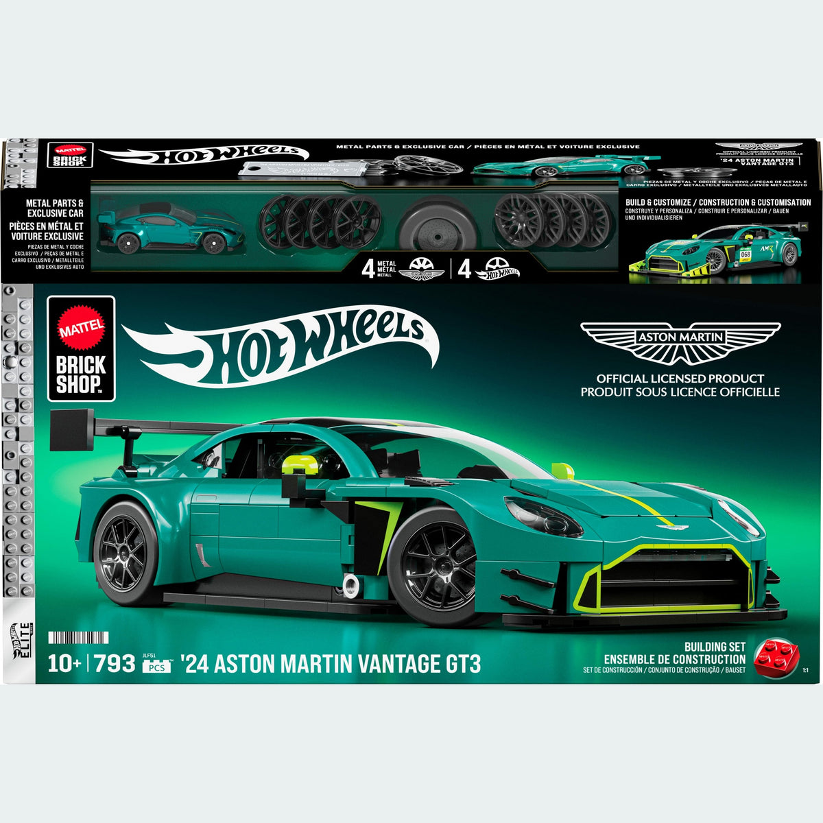 Mattel Brick Shop Hot Wheels ’24 Aston Martin Vantage GT3 Building Set
