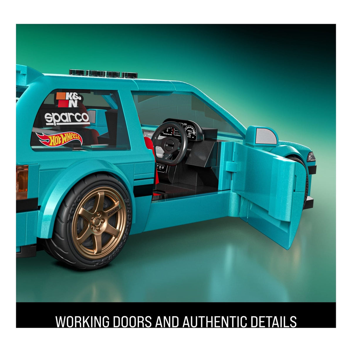Mattel Brick Shop Hot Wheels Custom '90 Honda Civic EF Building Set 194735330546