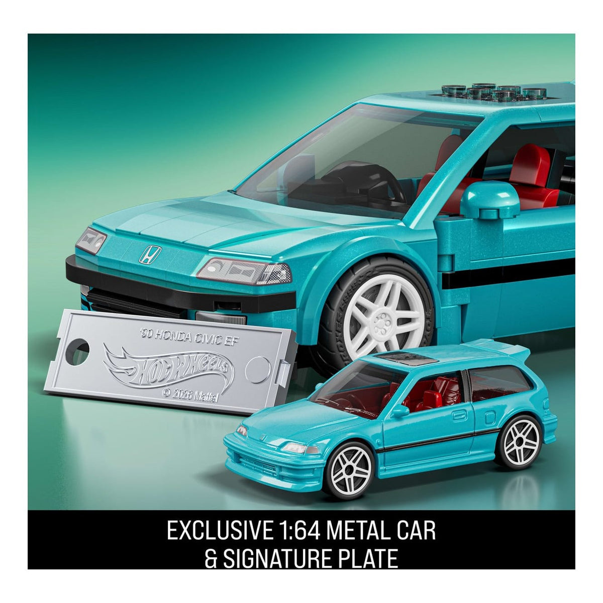 Mattel Brick Shop Hot Wheels Custom '90 Honda Civic EF Building Set 194735330546
