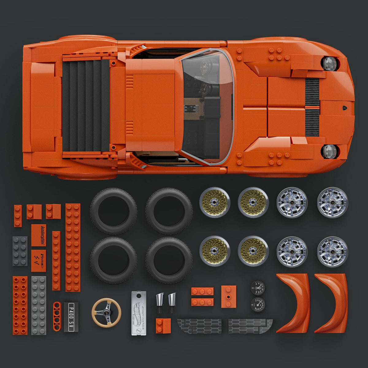 Mattel Brick Shop Hot Wheels Lamborghini Miura P400 SV Building Set