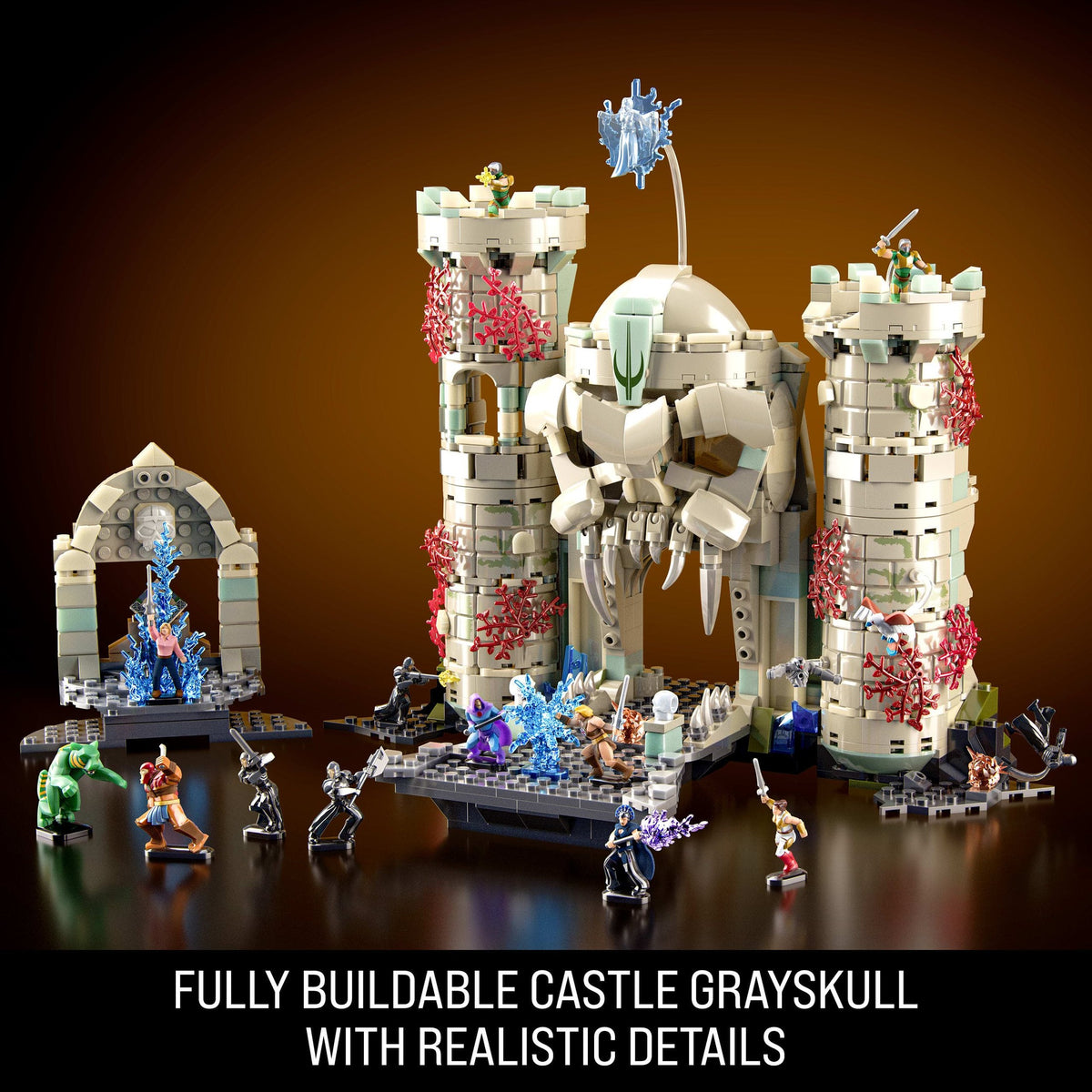 Mattel Brick Shop Masters of the Universe Battle of Castle Grayskull Building Set, 867 Pieces 194735372522