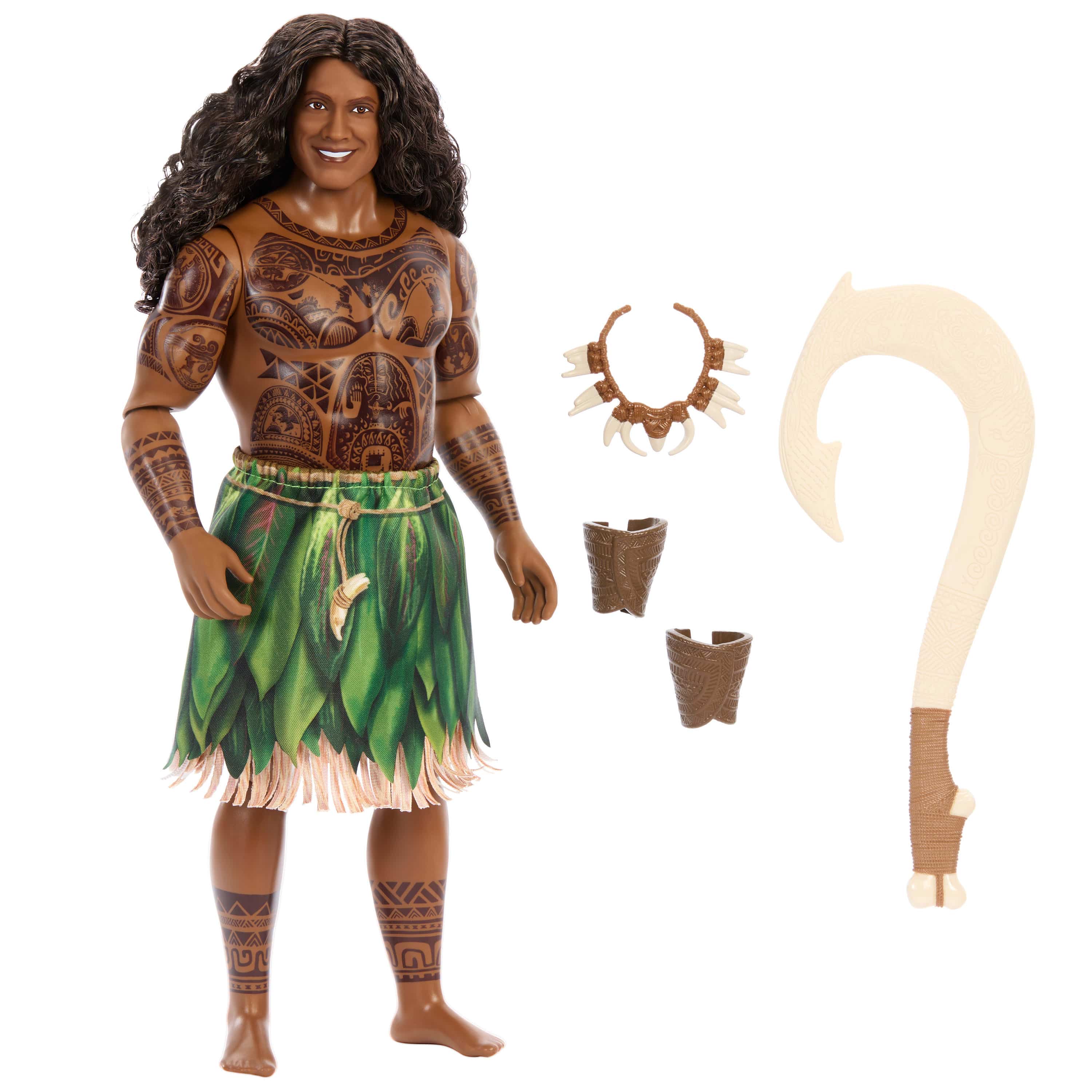 Mattel Disney Moana Live-Action Maui Fashion Doll with Accessories 194735368013