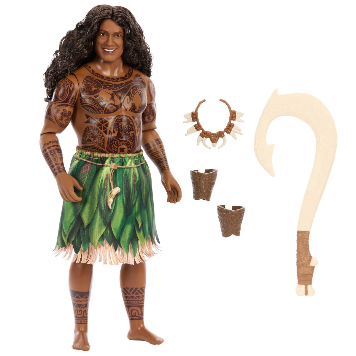 Mattel Disney Moana Live-Action Maui Fashion Doll with Accessories 194735368013