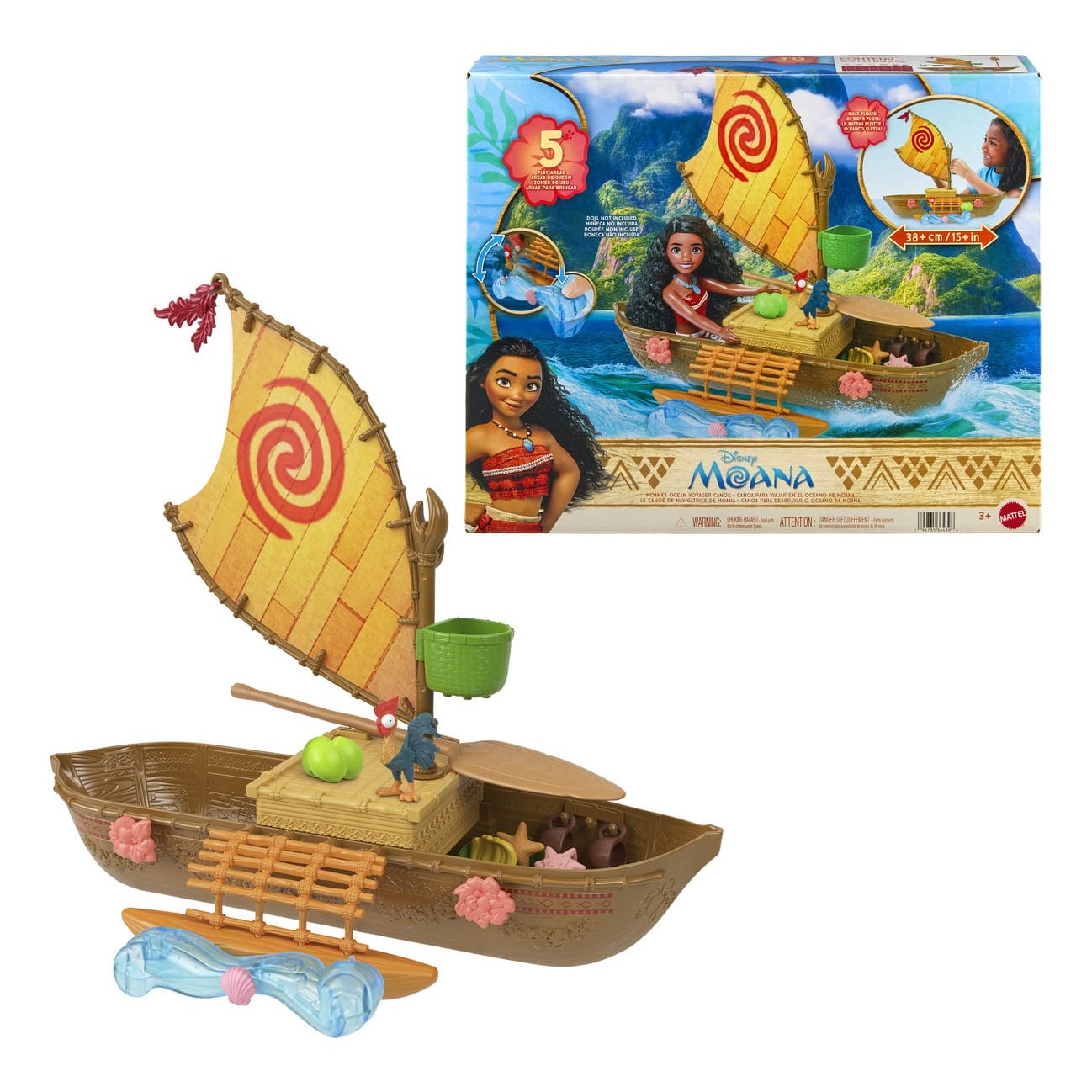 Mattel Disney Ocean Voyager Canoe Official Collectors Edition Deluxe Moana Playset