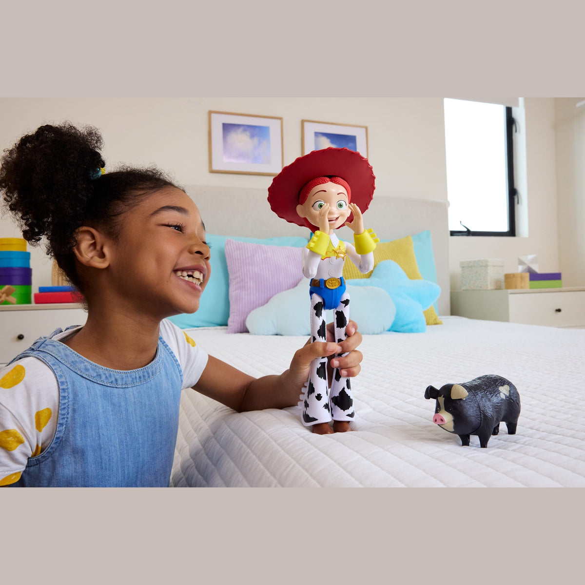 Mattel Disney Pixar Toy Story 5 Critter Talk Jessie Feature Figure with Jimmy Dean Pig 194735352456