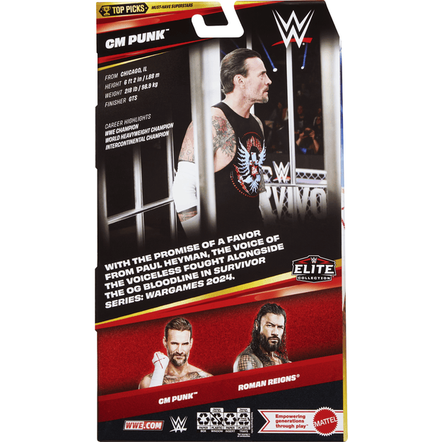 Mattel WWE Elite Collection CM Punk Action Figure 6-Inch Deluxe Detailing With Accessories