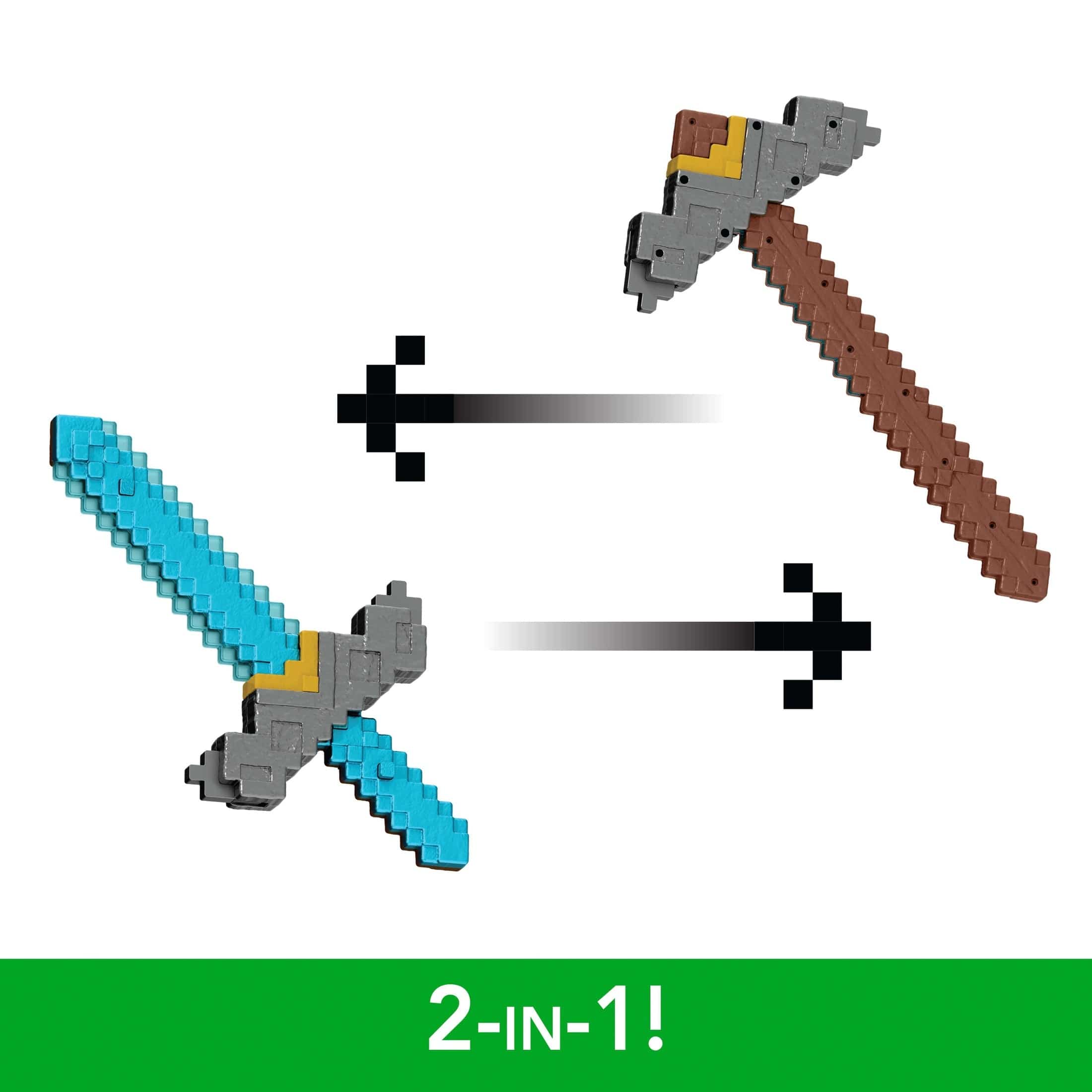 Minecraft Movie Feature Roleplay Weapon 2 in 1 Click and Switch Sword and Pickaxe 194735304431