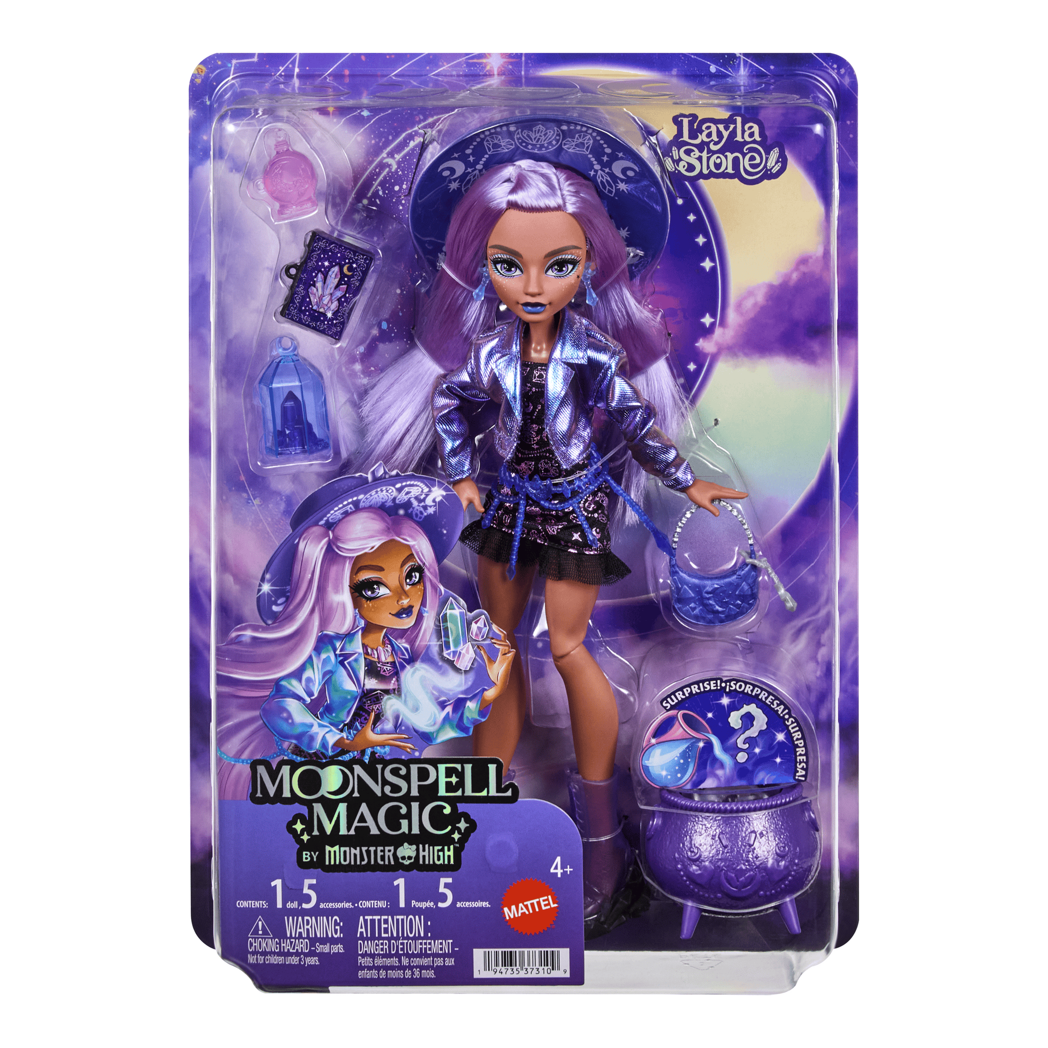 Monster High Moonspell Magic Layla Stone Crystal Witch Doll with Accessories 194735373109