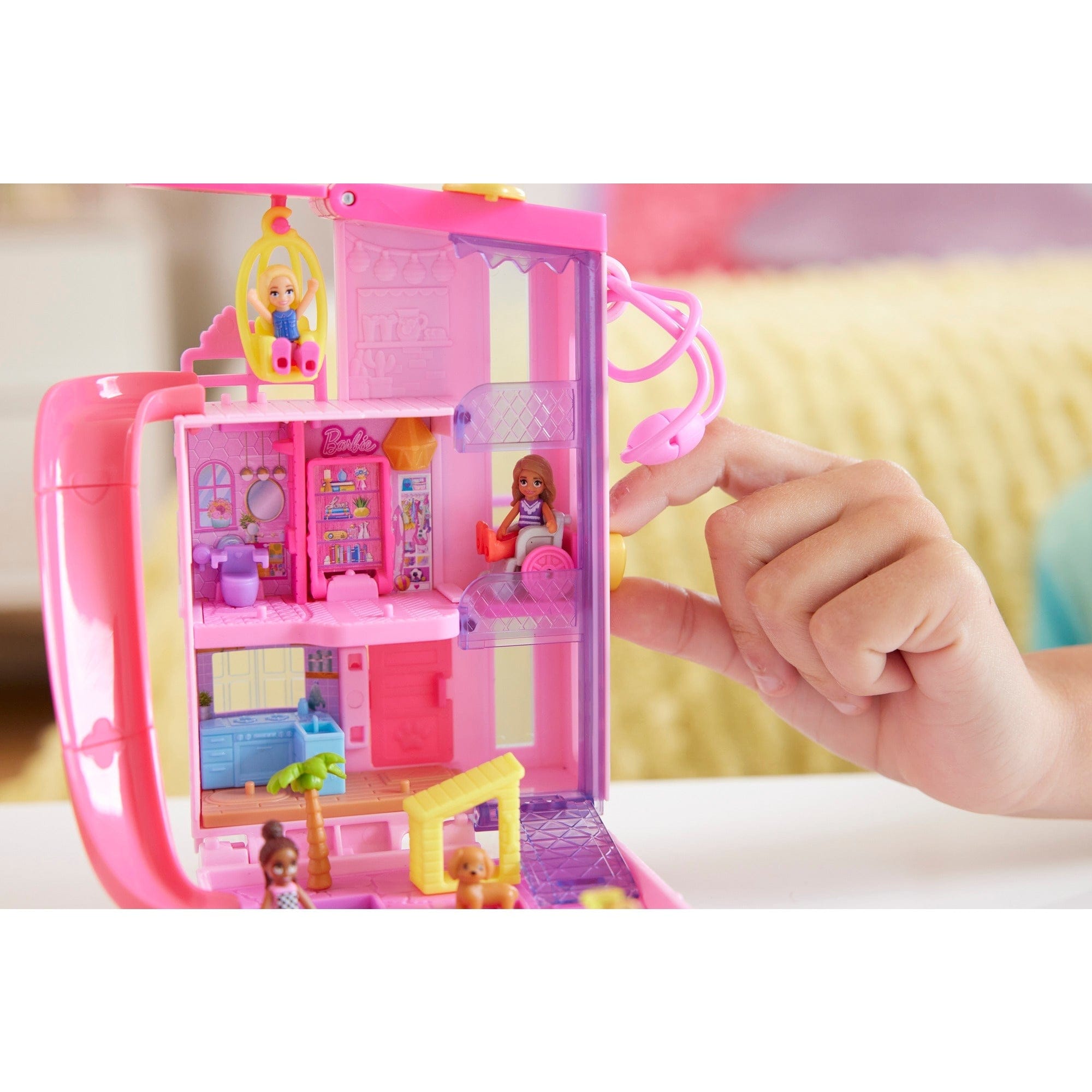 Polly Pocket Barbie Dreamhouse Compact Playset with Micro Dolls and Accessories 194735217687