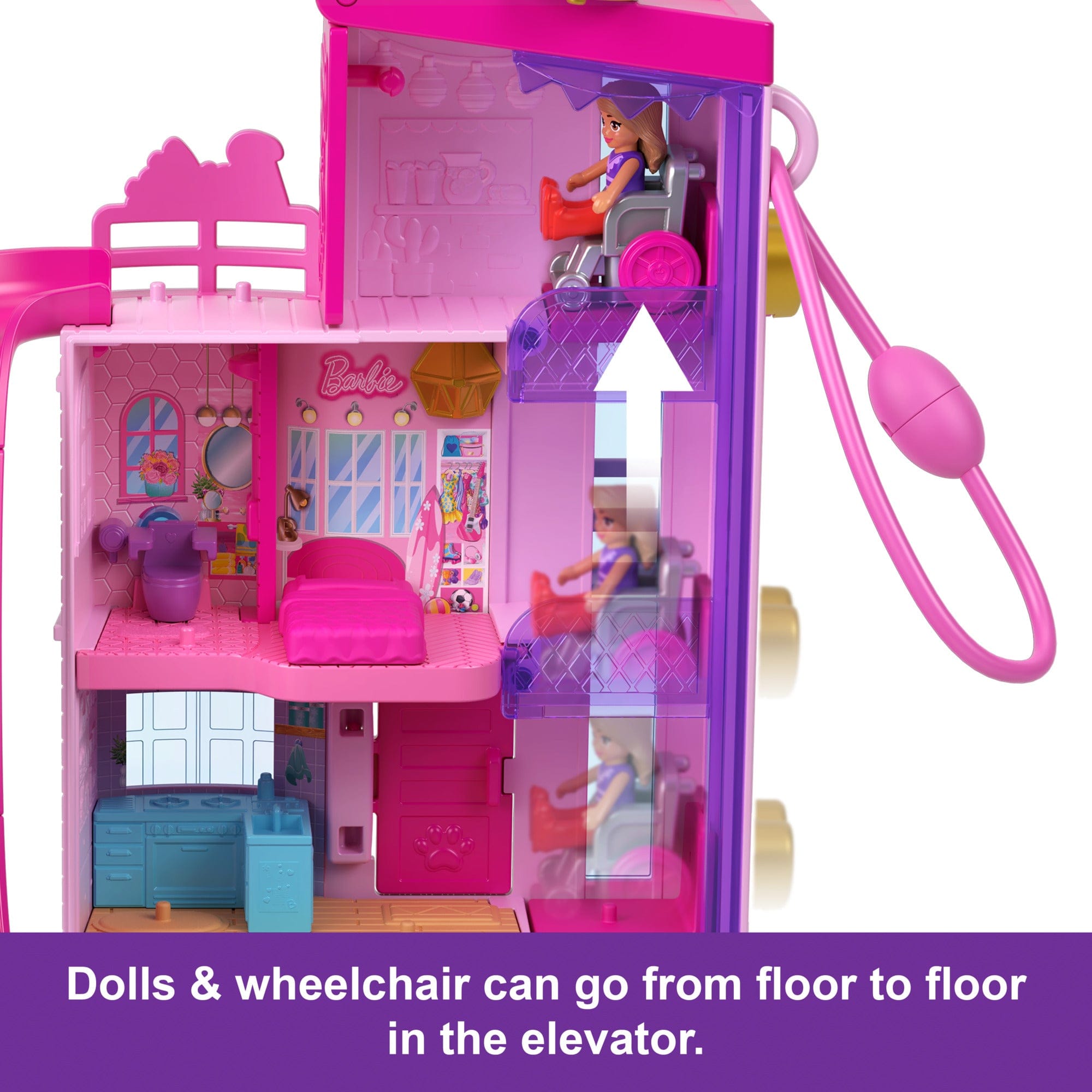Polly Pocket Barbie Dreamhouse Compact Playset with Micro Dolls and Accessories 194735217687