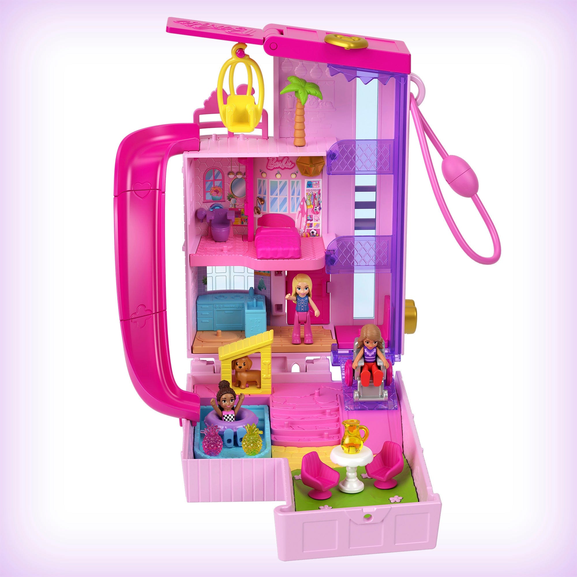 Polly Pocket Barbie Dreamhouse Compact Playset with Micro Dolls and Accessories 194735217687