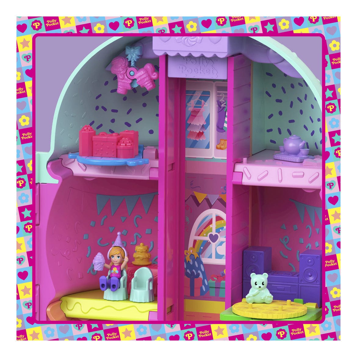 Polly Pocket Large Compact House Playset for Imaginative Adventures and Storytelling 194735305803