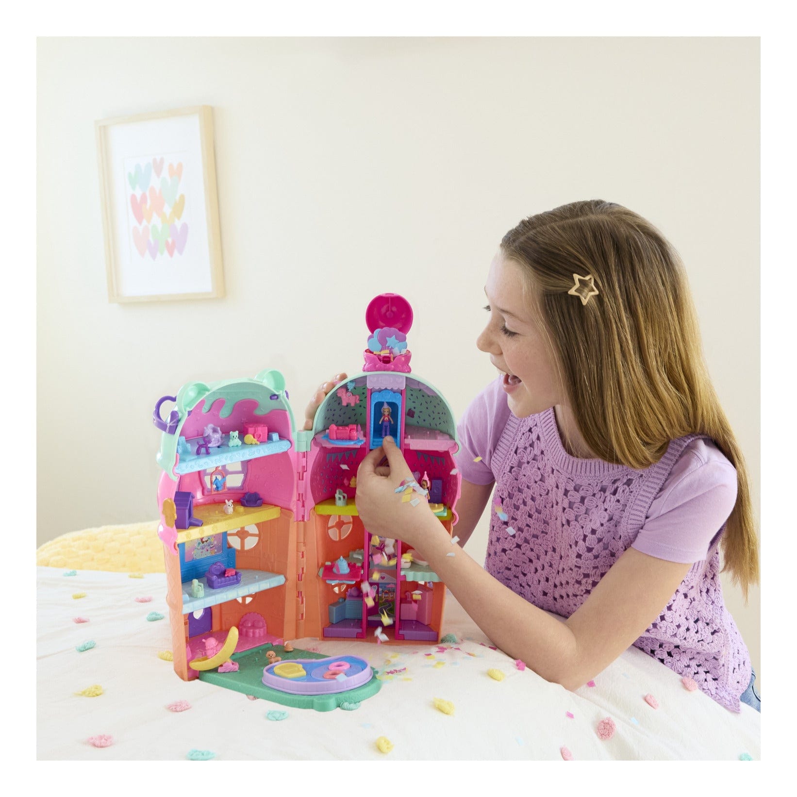 Polly Pocket Large Compact House Playset for Imaginative Adventures and Storytelling 194735305803
