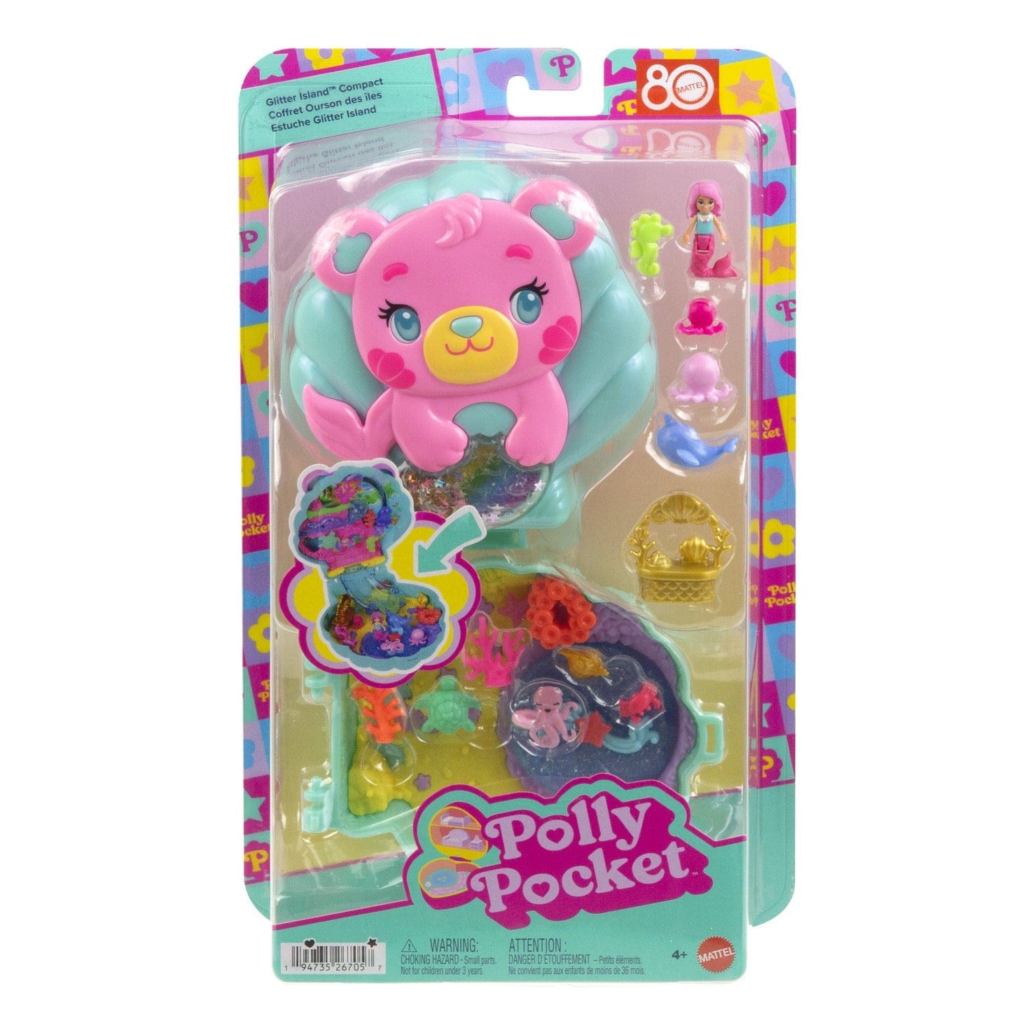 Polly Pocket Pocket World Mermaid Bear Compact