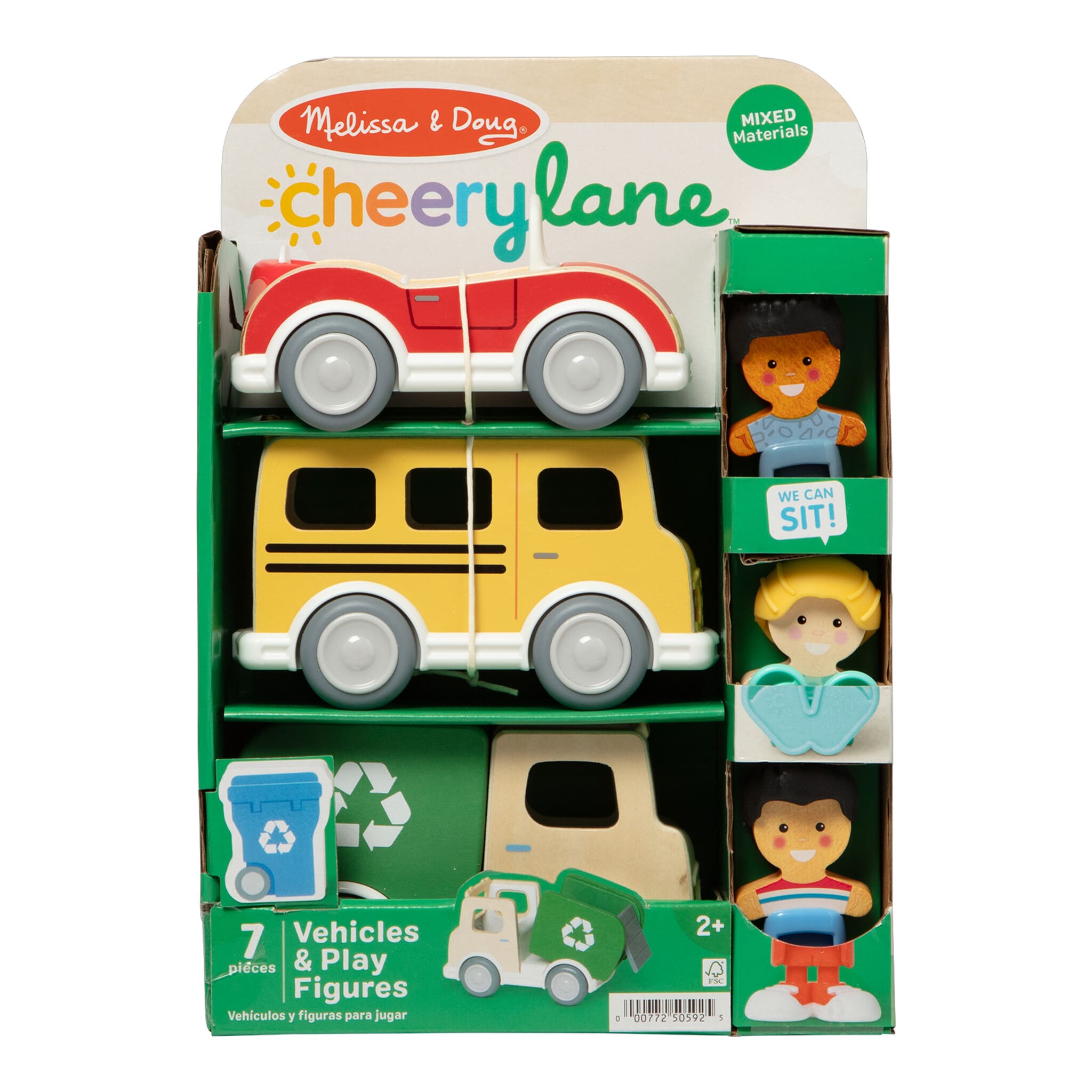 Melissa & Doug Cheery Lane Wooden Vehicles Play Set 681147009844