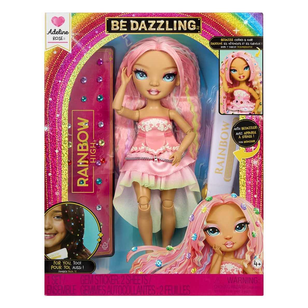 Rainbow High Be Dazzling Adeline Rose Fashion Doll with Bedazzler Tool and Gems 35051597797
