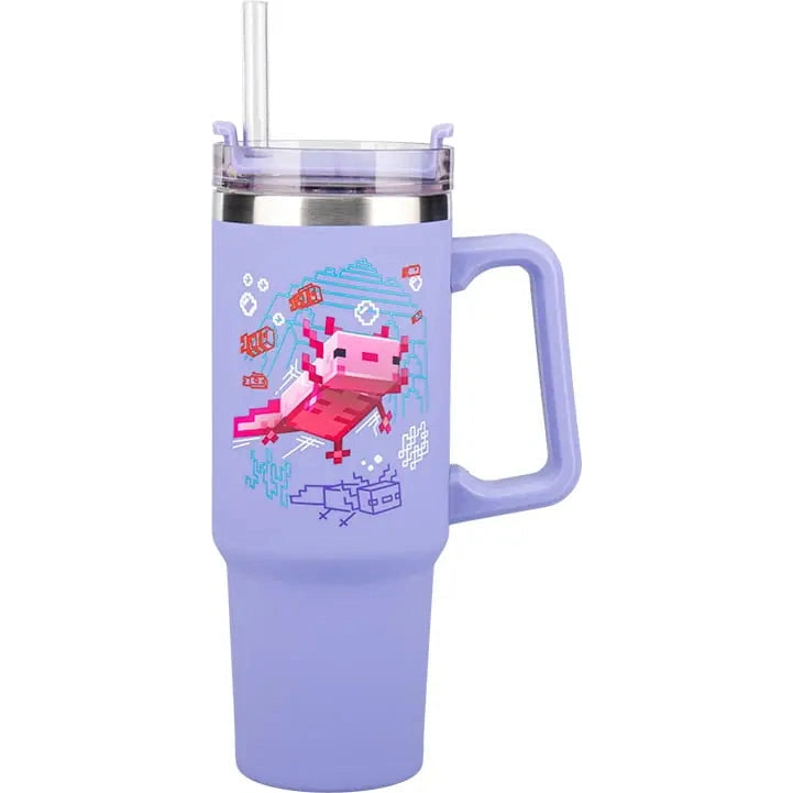 Minecraft Purple 900ml Insulated Cup and Straw