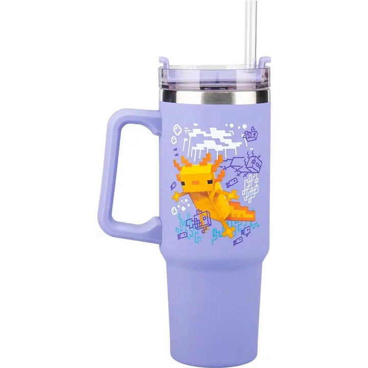 Minecraft Purple 900ml Insulated Cup and Straw