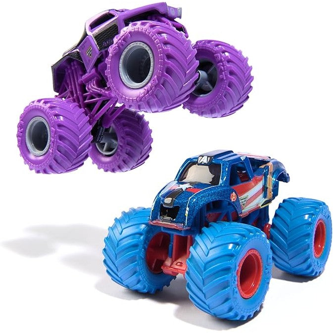 Monster Jam 1:64 Marvel Die Cast 2 Pack - Captain America vs Black Panther 681147026445