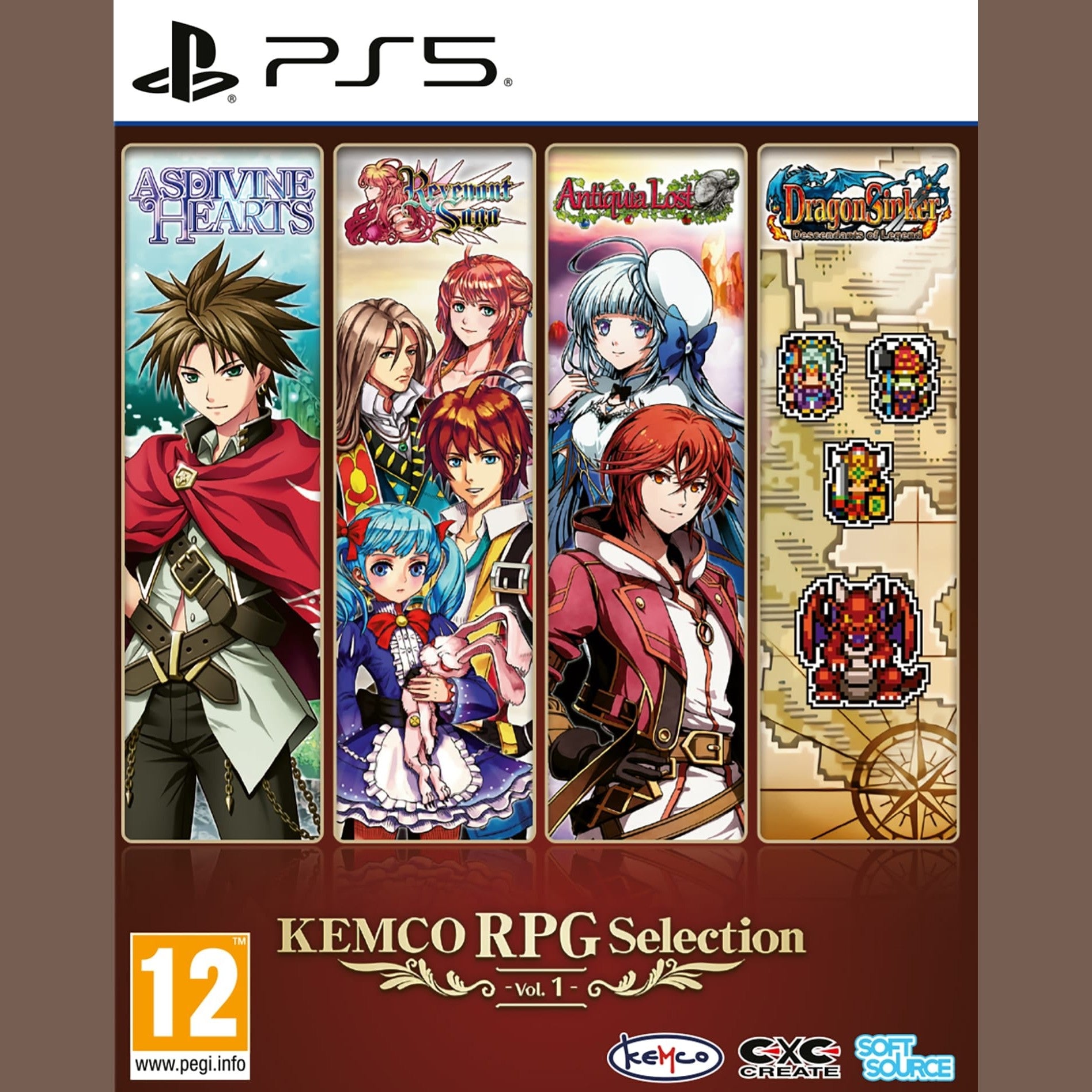 Kemco RPG Selection Vol 1 Four Titles Bundle Asdivine Hearts Revenant Saga Antiquia Lost Dragon Sinker - PS5 (Disc) 5060997483861