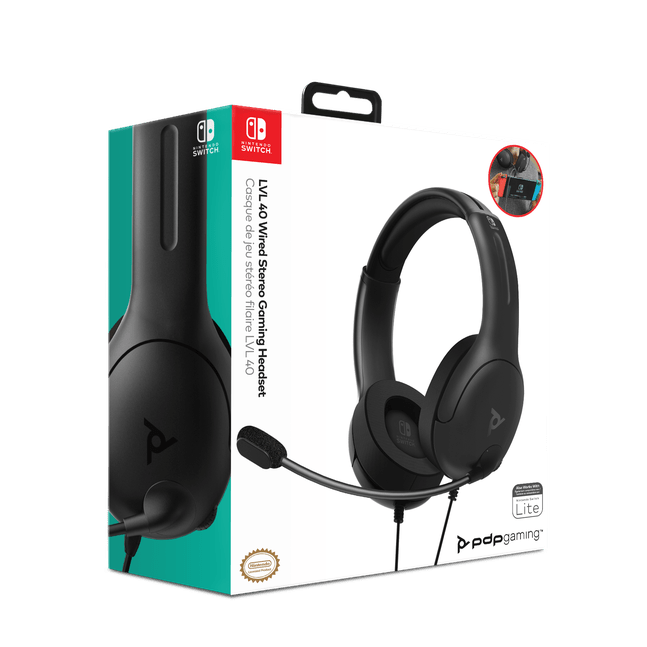 PDP Headset LVL40 Stereo Nintendo Switch Black Lennie's Toys
