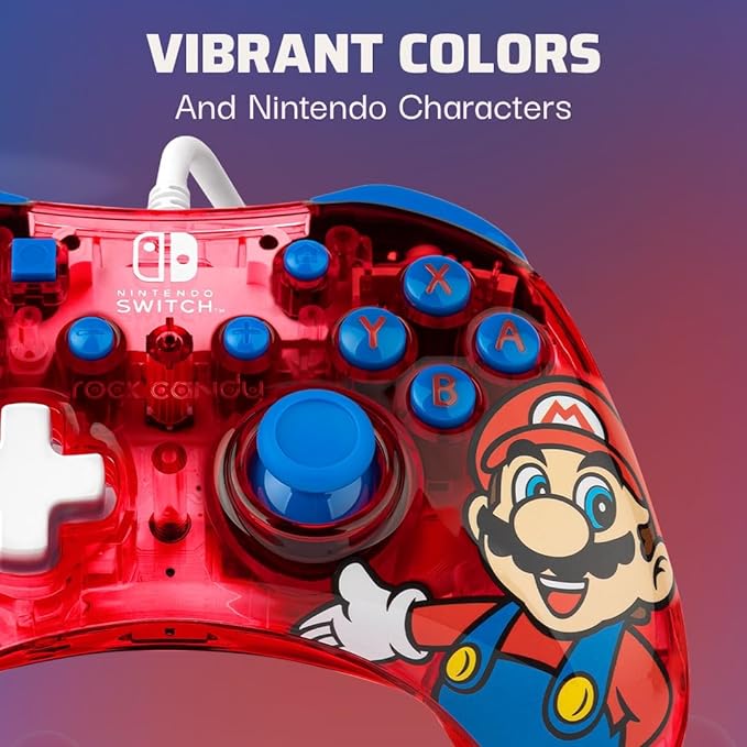 PDP Rock Candy Wired Controller - Mario - Nintendo Switch 0708056068295