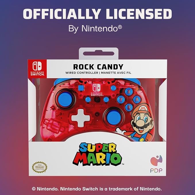 PDP Rock Candy Wired Controller - Mario - Nintendo Switch 0708056068295
