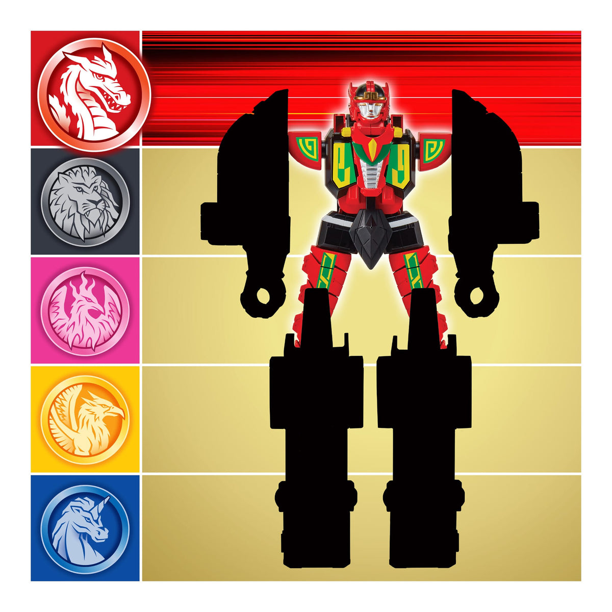 Power Rangers Mighty Morphin Re-Ignition Red Dragon Combinable Thunderzord 43377682073