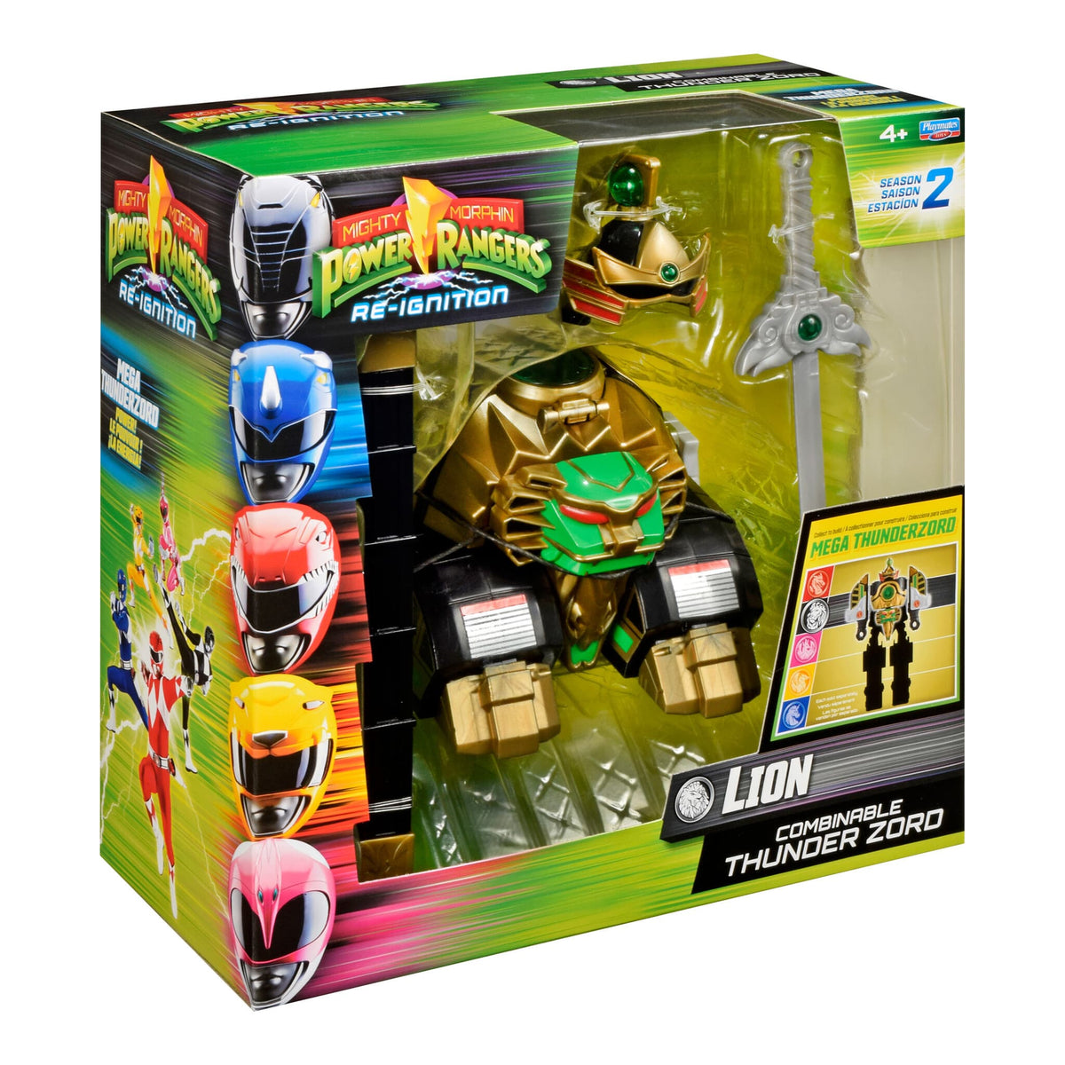 Power Rangers Mighty Morphin Thunderzord Lion Action Figure with Thunder Saber 43377682080