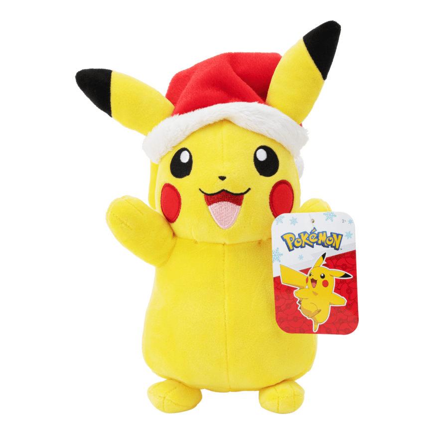 Pokémon 8 Inch Seasonal Plush Pikachu with Santa Hat