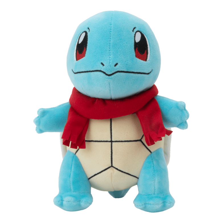 Pokémon 8 Inch Seasonal Plush Squirtle with Red Scarf