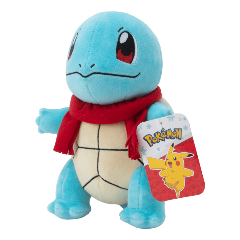 Pokémon 8 Inch Seasonal Plush Squirtle with Red Scarf