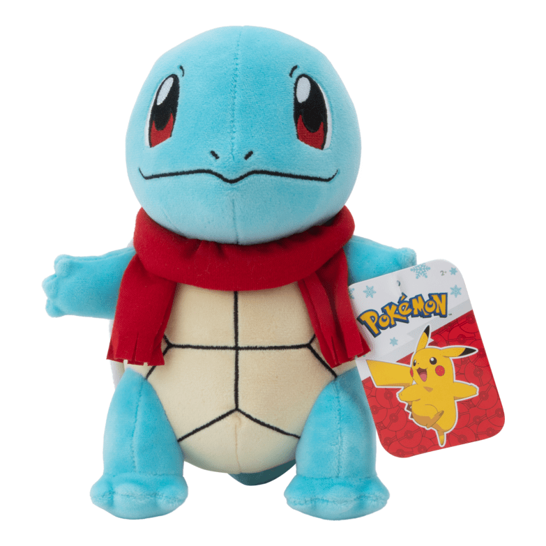 Pokémon 8 Inch Seasonal Plush Squirtle with Red Scarf