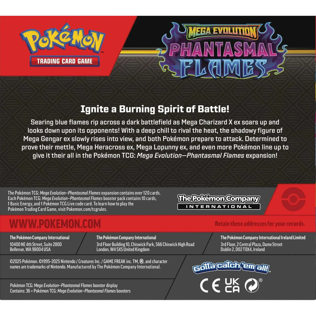 Pokémon TCG: Mega Evolution Phantasmal Flames - Booster Display (36 Booster Packs) 0196214143357