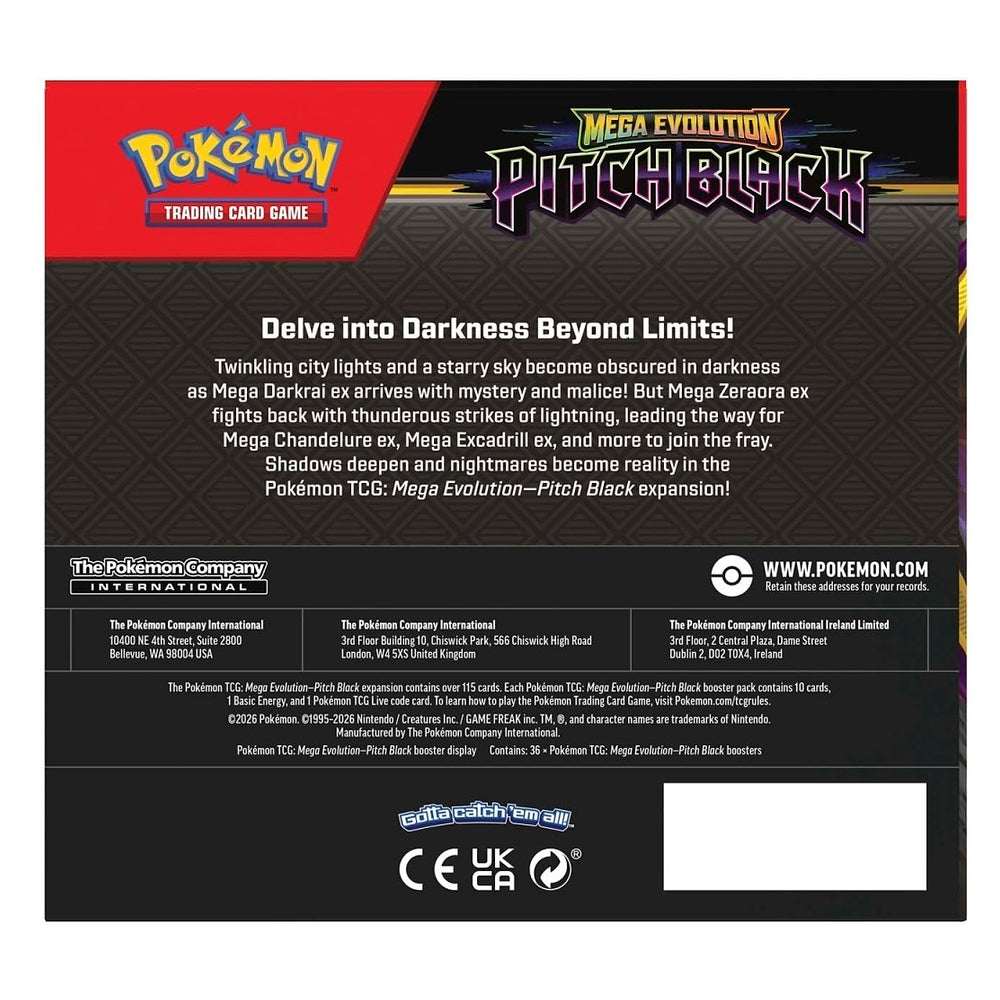 Pokémon TCG: Mega Evolution—Pitch Black Booster Box – 36 Packs (Chance of Chase)