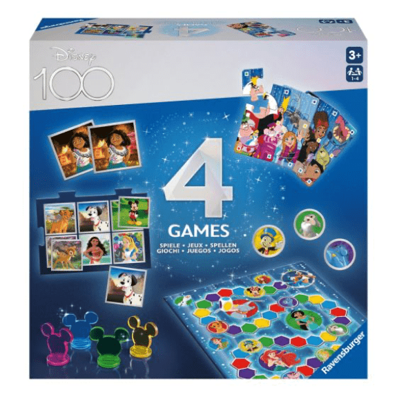 Ravensburger: Disney 100th Anniversary 4 in 1 Games Box 4005556223411