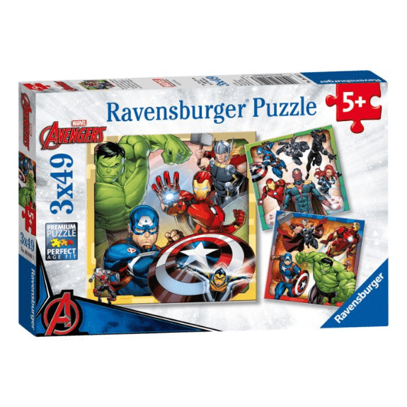 Ravensburger: Avengers Assemble 3x 49 Piece Jigsaw Puzzle 4005556080403