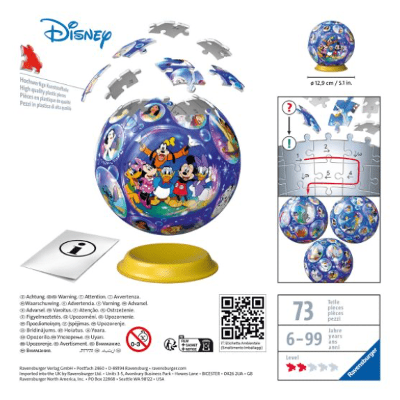 Ravensburger: Disney Character 72 Piece 3D Puzzle Ball 4005556115617