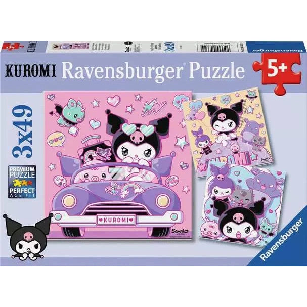 Ravensburger - Hello Kitty Kuromi on Tour - 3x49 Pieces Puzzle 4005555043324
