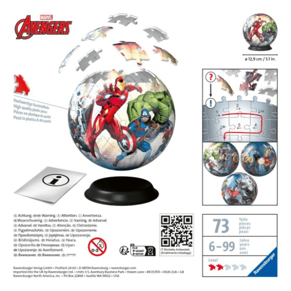 Ravensburger: Marvel Avengers 72 Piece 3D Jigsaw Puzzle 4005556114962