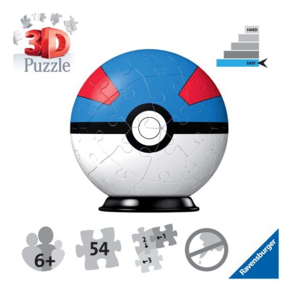 Ravensburger: Pokemon Great Ball 54 Piece 3D Puzzle 4005556112654