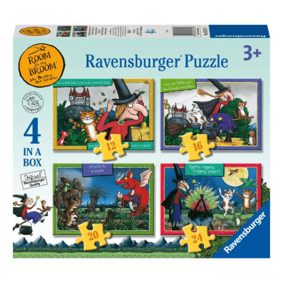 Ravensburger: Room On The Broom Four In A Box (12, 16, 20, 24 Piece) Jigsaw Puzzle 4005556031313