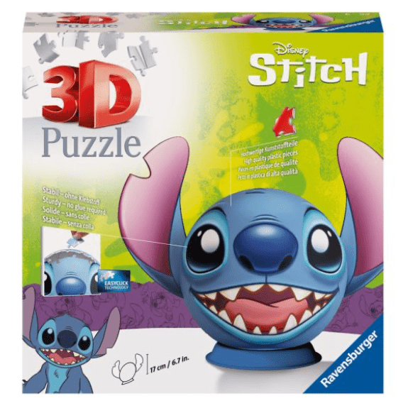 Ravensburger - Stitch with Ears - 72 Piece 3D Puzzle Ball 4005556115747