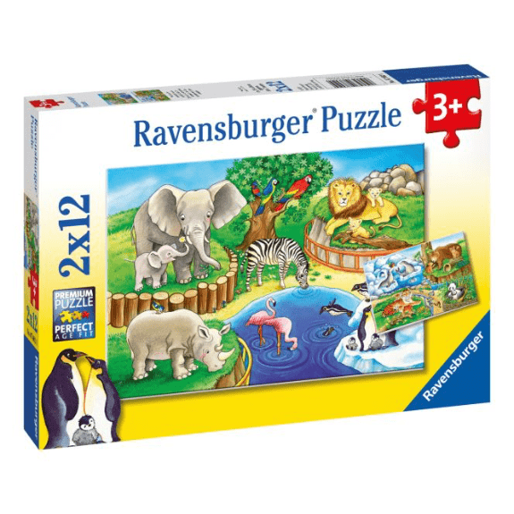 Ravensburger: Time at the Zoo 2x 12 Piece Jigsaw Puzzle 4005556076024