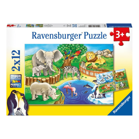 Ravensburger: Time at the Zoo 2x 12 Piece Jigsaw Puzzle 4005556076024