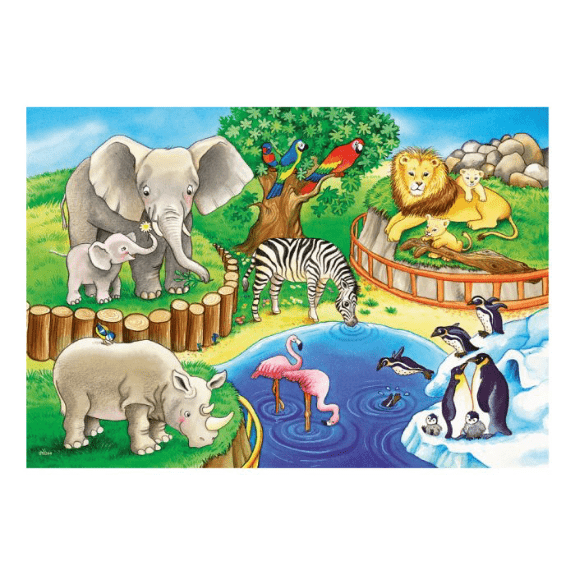 Ravensburger: Time at the Zoo 2x 12 Piece Jigsaw Puzzle 4005556076024