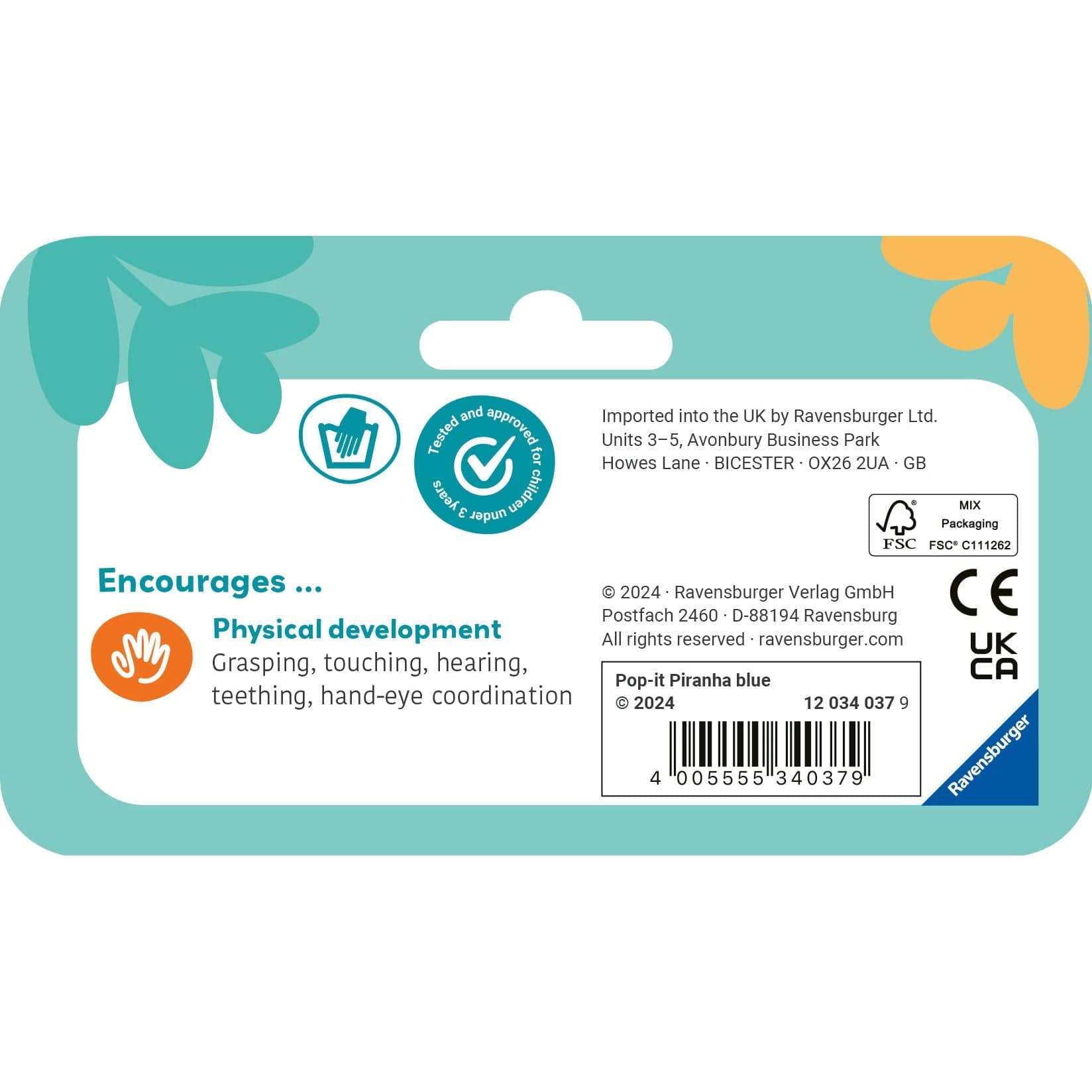 Play+ Pop-It Piranha (Blue) 4005555340379