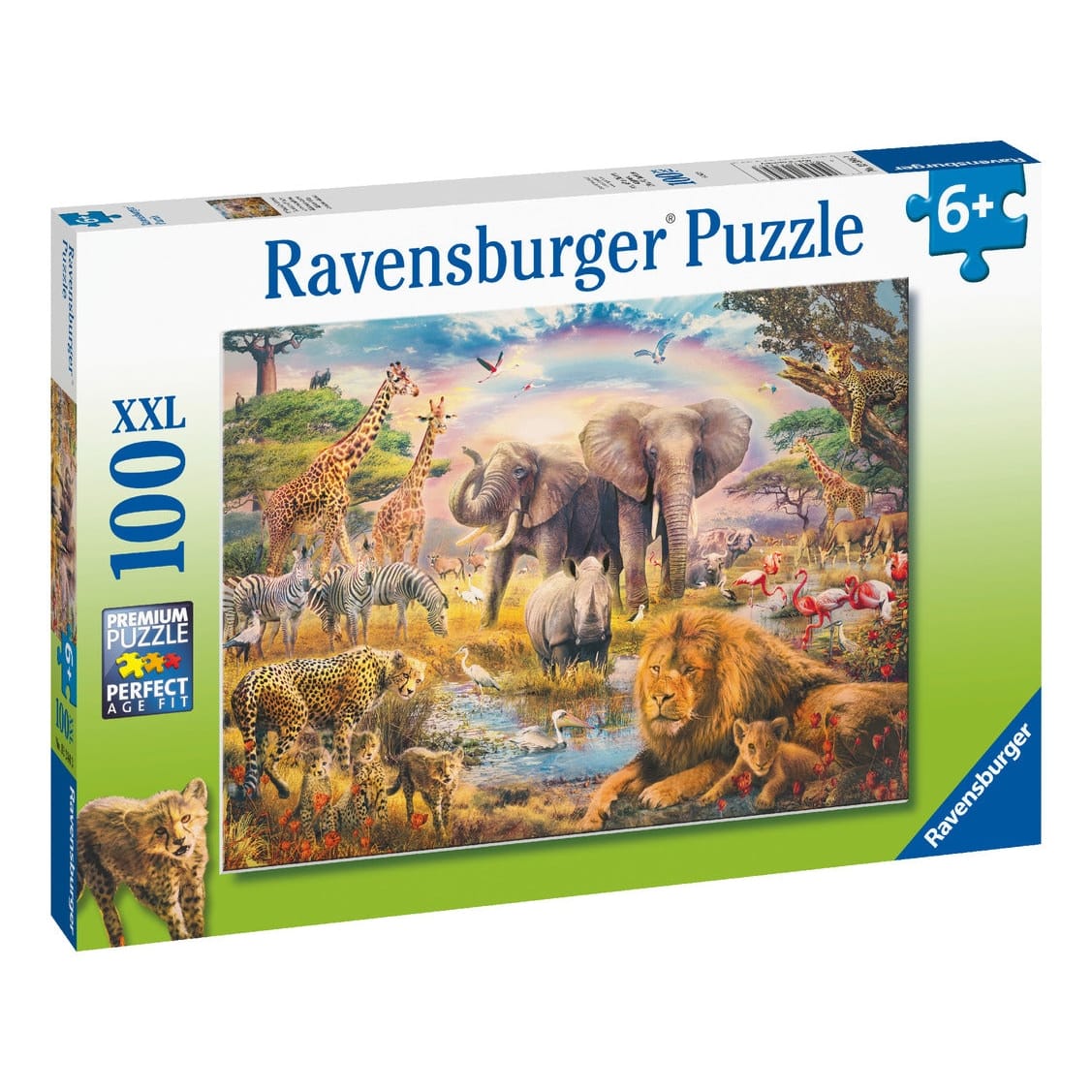 Ravensburger 100 Piece Jigsaw Puzzle African Safari Wildlife Big Five Animals Savannah Scene XXL 4005556132843