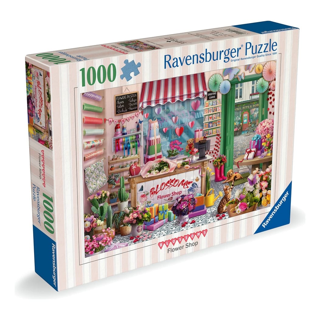Ravensburger 1000 Piece Jigsaw Puzzle Blossoms Flower Shop Cobblestone Road Tetiana Bulba 4005555017271